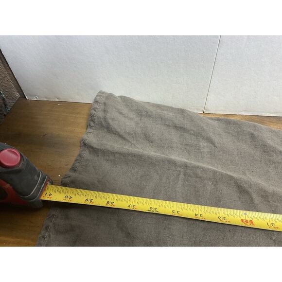 FLAX Women’s Size Large Brown Linen Cinch Waist Bib Dress Minimalist - Picture 6 of 9